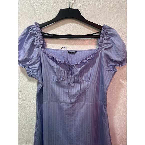 Shein Purple Puff Sleeve Y2K Dress SZ 1XL Babydoll Ruffle V Neck - Picture 3 of 13